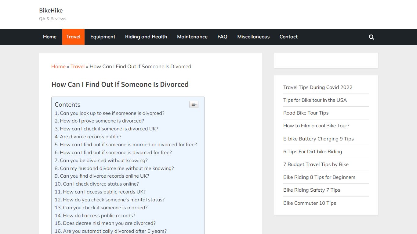 How Can I Find Out If Someone Is Divorced - BikeHike